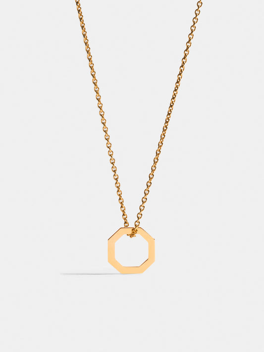 Fairer Schmuck: Small Octagon Anhänger in Gelbgold an Kette
