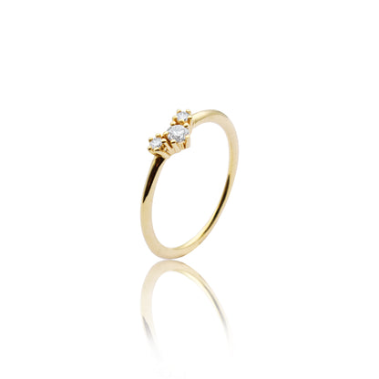 Sparkle Ring mit 3 Brillanten | Fairmined Gold