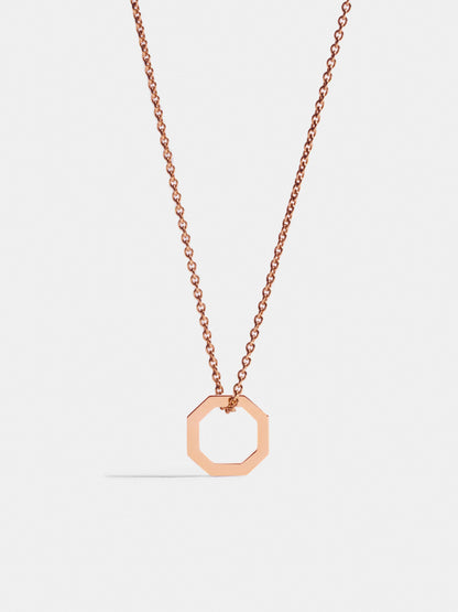 Fairer Schmuck: Small Octagon Anhänger in Roségold an Kette