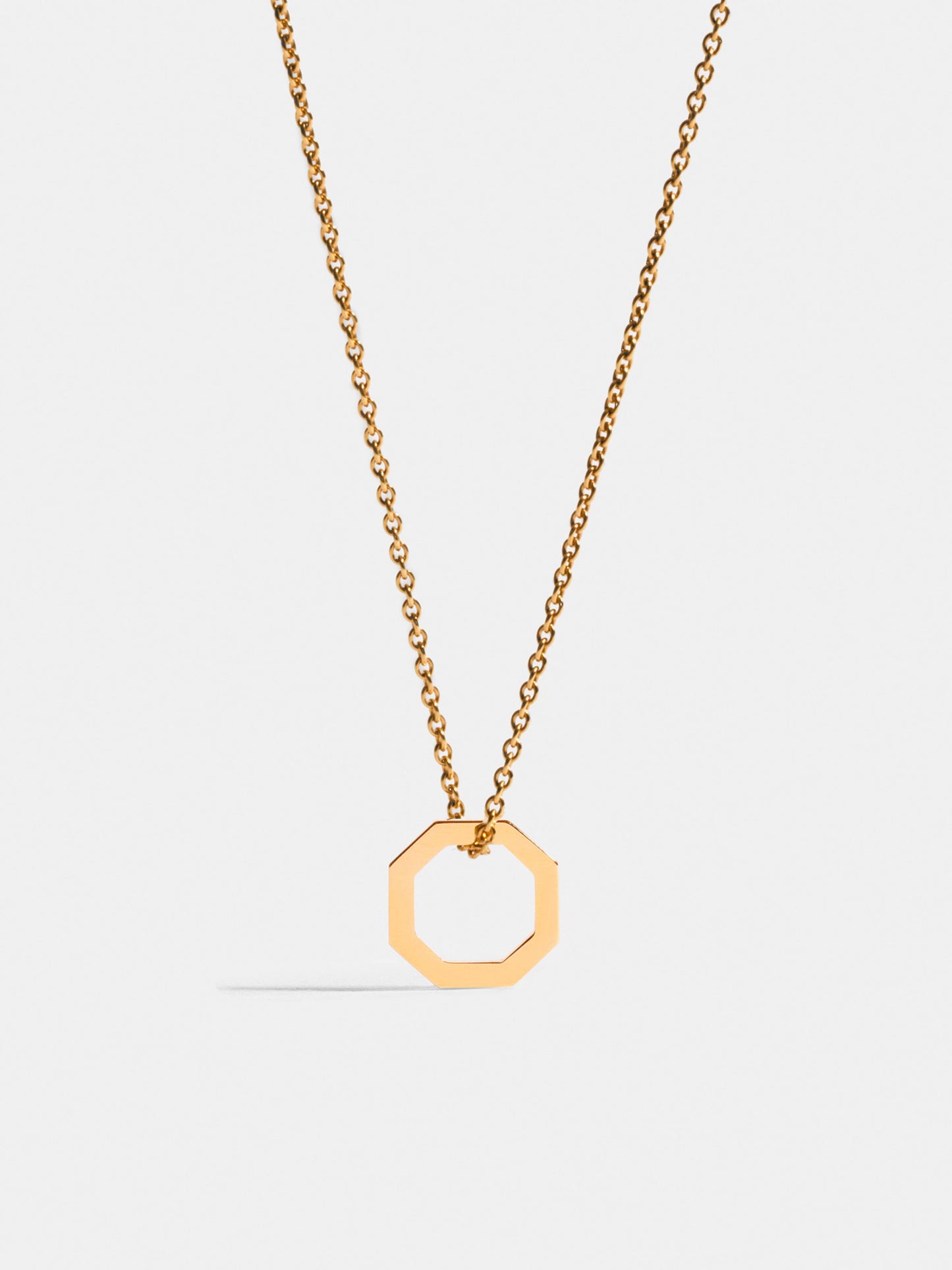 Fairer Schmuck: Small Octagon Anhänger in Gelbgold an Kette