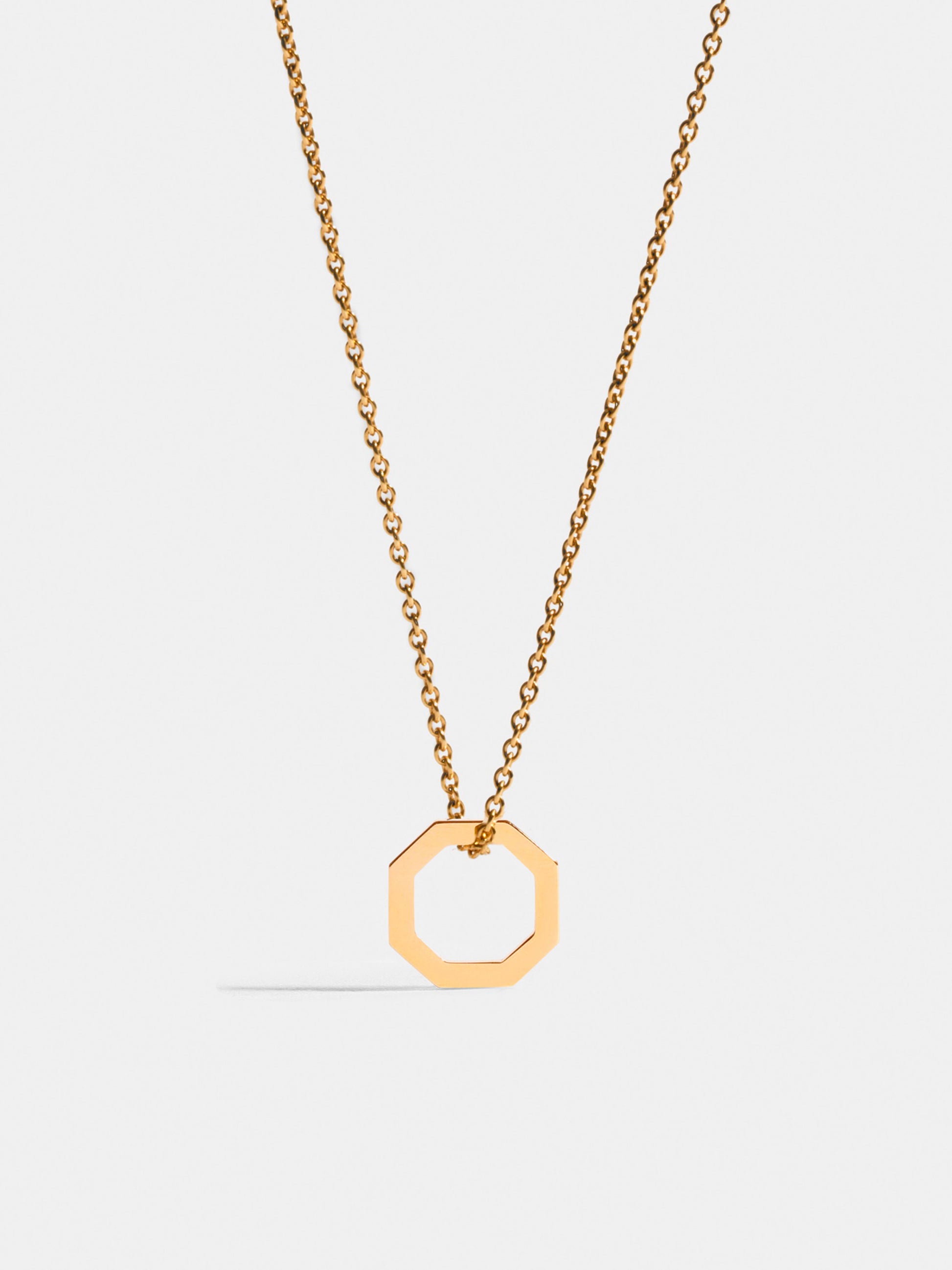 Fairer Schmuck: Small Octagon Anhänger in Gelbgold an Kette