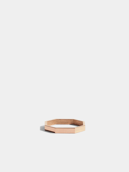 Fairer Goldring: Octagon Ring 'simple' in Roségold, liegend