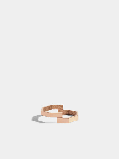 Fairer Ring: Octagon Ring 'double' in Roségold, liegend