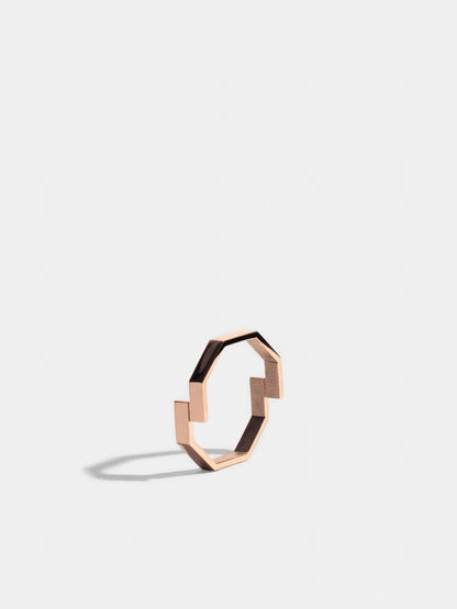 Fairer Ring: Octagon Ring 'double' in Roségold,  stehend