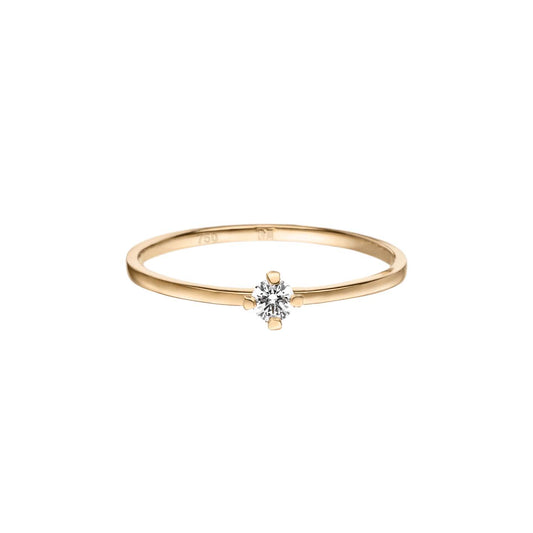 mini Solitaire Ring aus recyceltem Gold